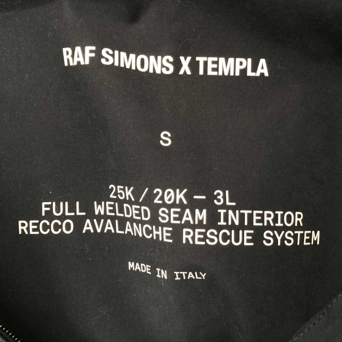 RAF SIMONS(ラフシモンズ) 19AWBlack Templa Edition Oversized Shell