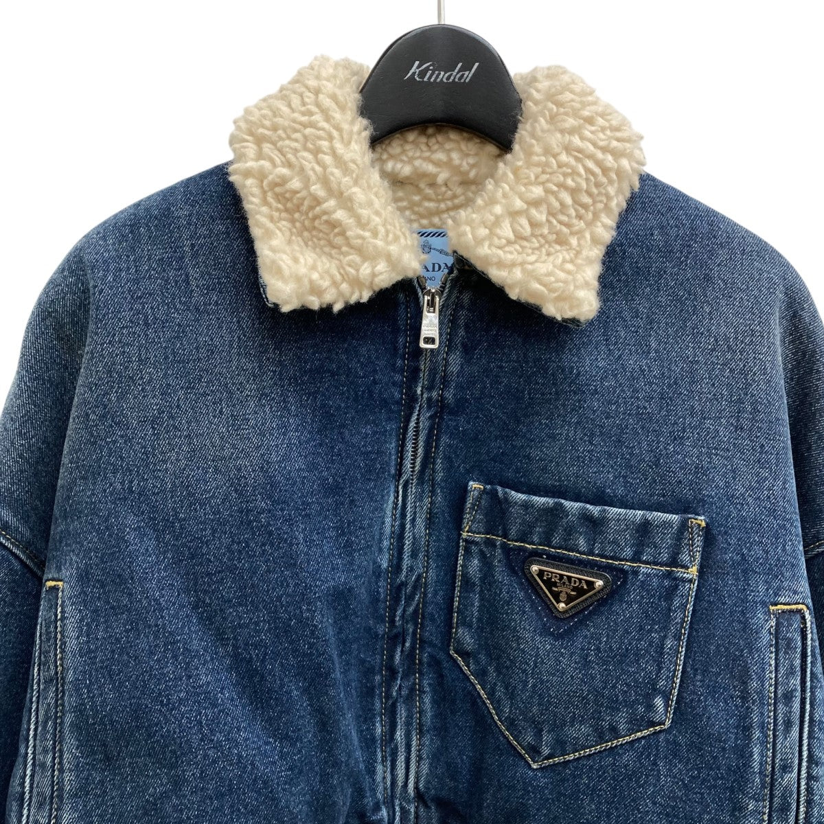 プラダ　パテッドデニムジャケット PRADA(プラダ) ボアデニムジャケットGFB289 GFB289 インディゴ
