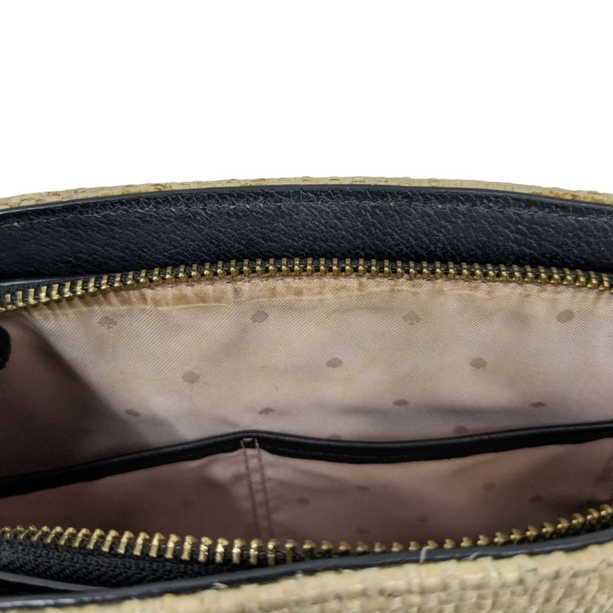 kate spade ベージュ/ブラック かごバッグ Kate Spade(ケイトスペード) カゴバッグ2WAYバッグ ベージュ