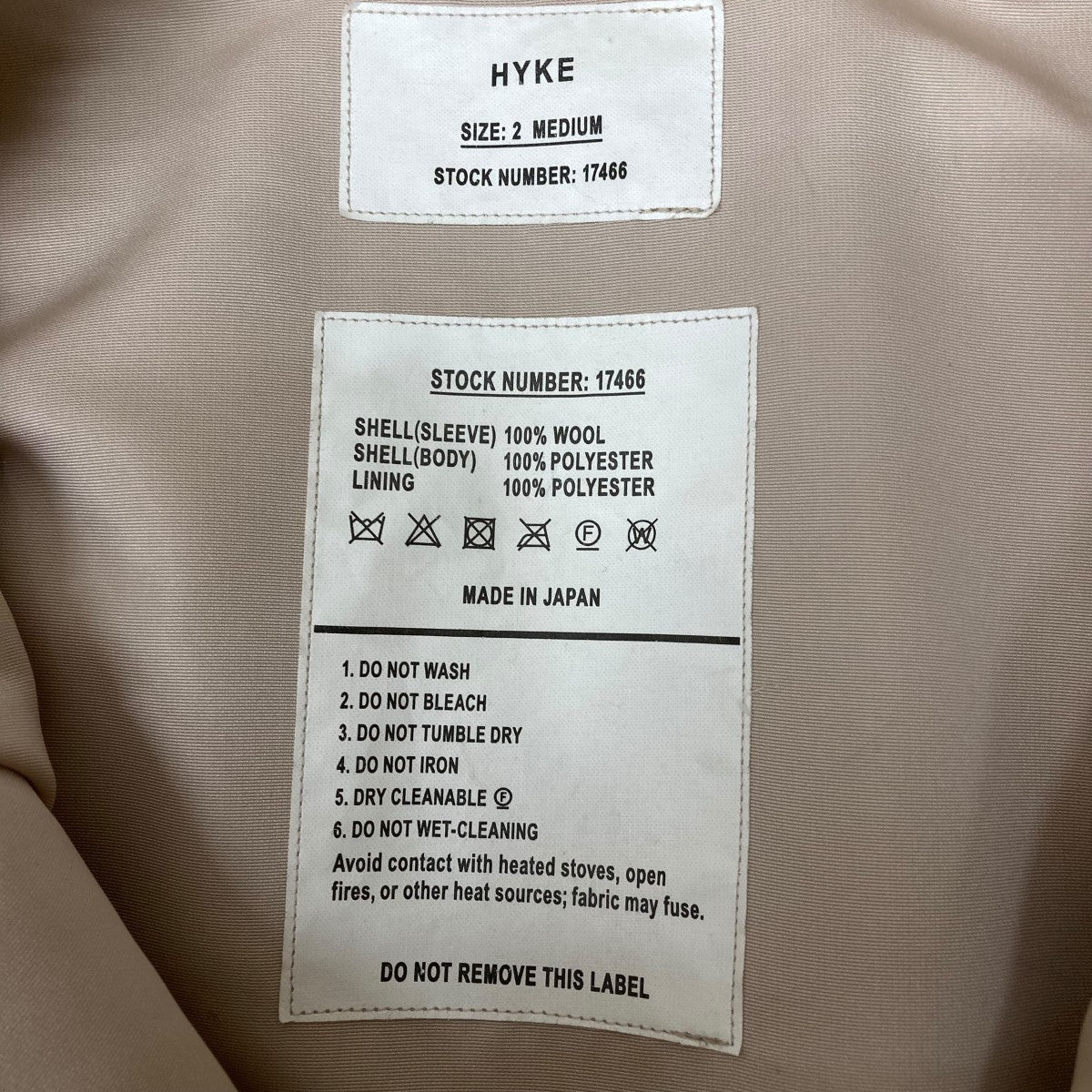 HYKE(ハイク) 24AWFAUX SHEARING JACKETジャケット242-17466 242-17466