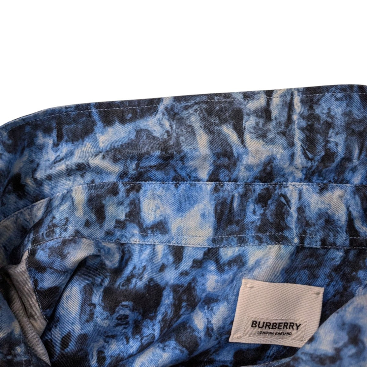 BURBERRY(バーバリー) 21SS半袖シルクシャツ ブルー サイズ XL