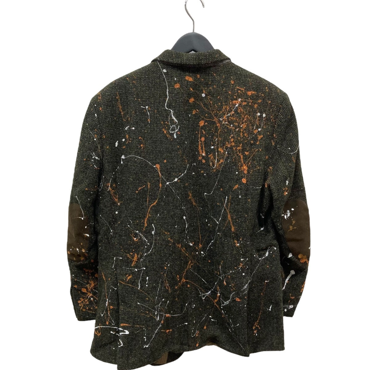 BARUTTI×Harris Tweed ペンキ加工テーラードジャケット グリーン