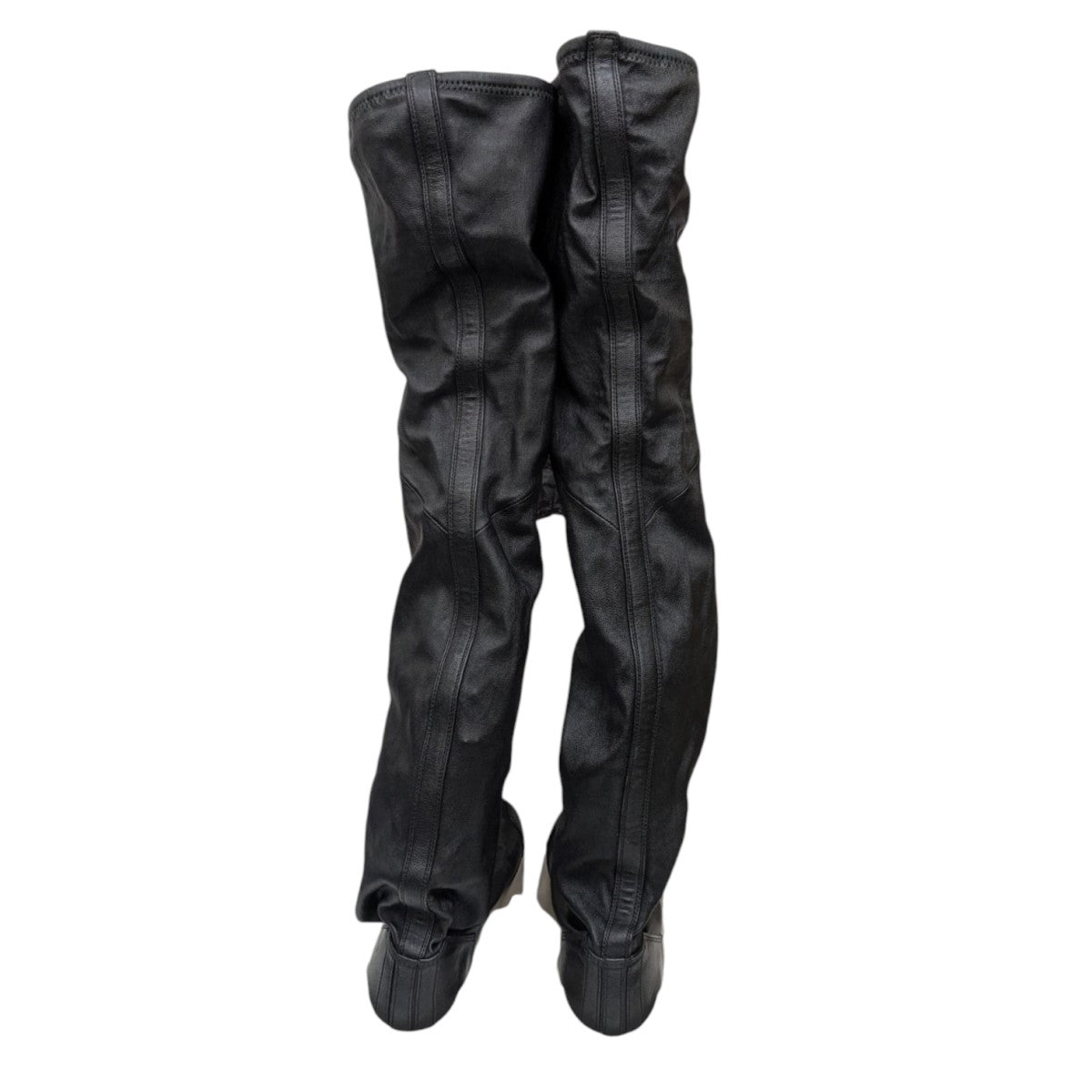Rickowens ✖️adidas 黒 レザー ロングブーツ 人気ショップが最安値挑戦！】 Rickowens ロングブーツ レザー