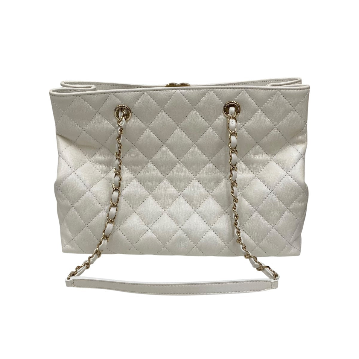 CHANEL(シャネル) キャビアスキン マトラッセ チェーントートバッグ 