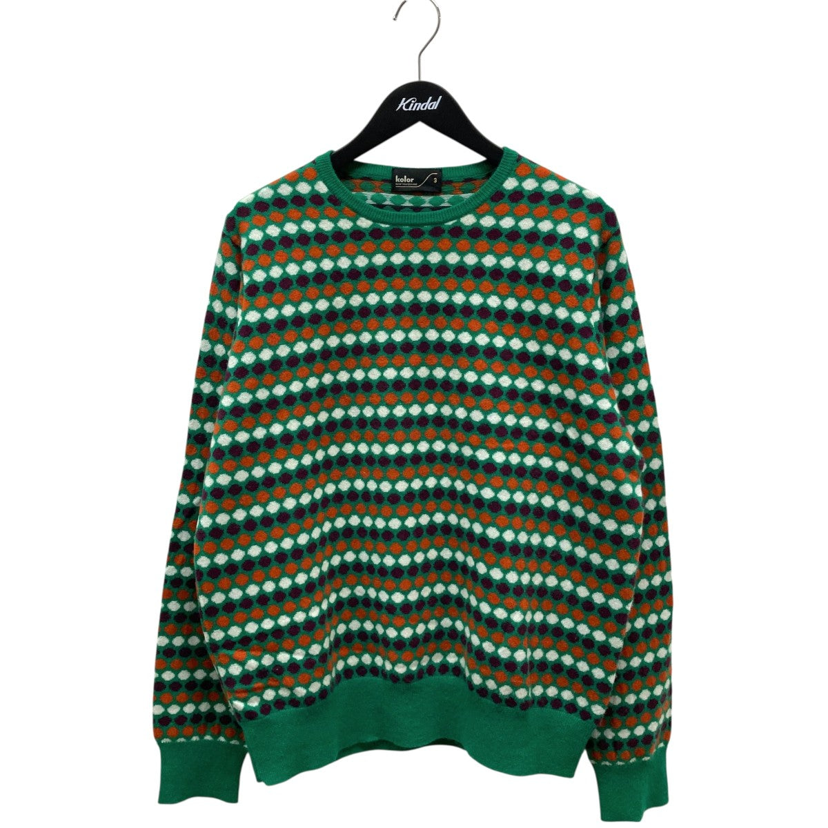 KOLOR 24AWカシミヤドット柄ニットクルーネックニット24WCM-N04303 古着・中古-1枚目のアイテム画像