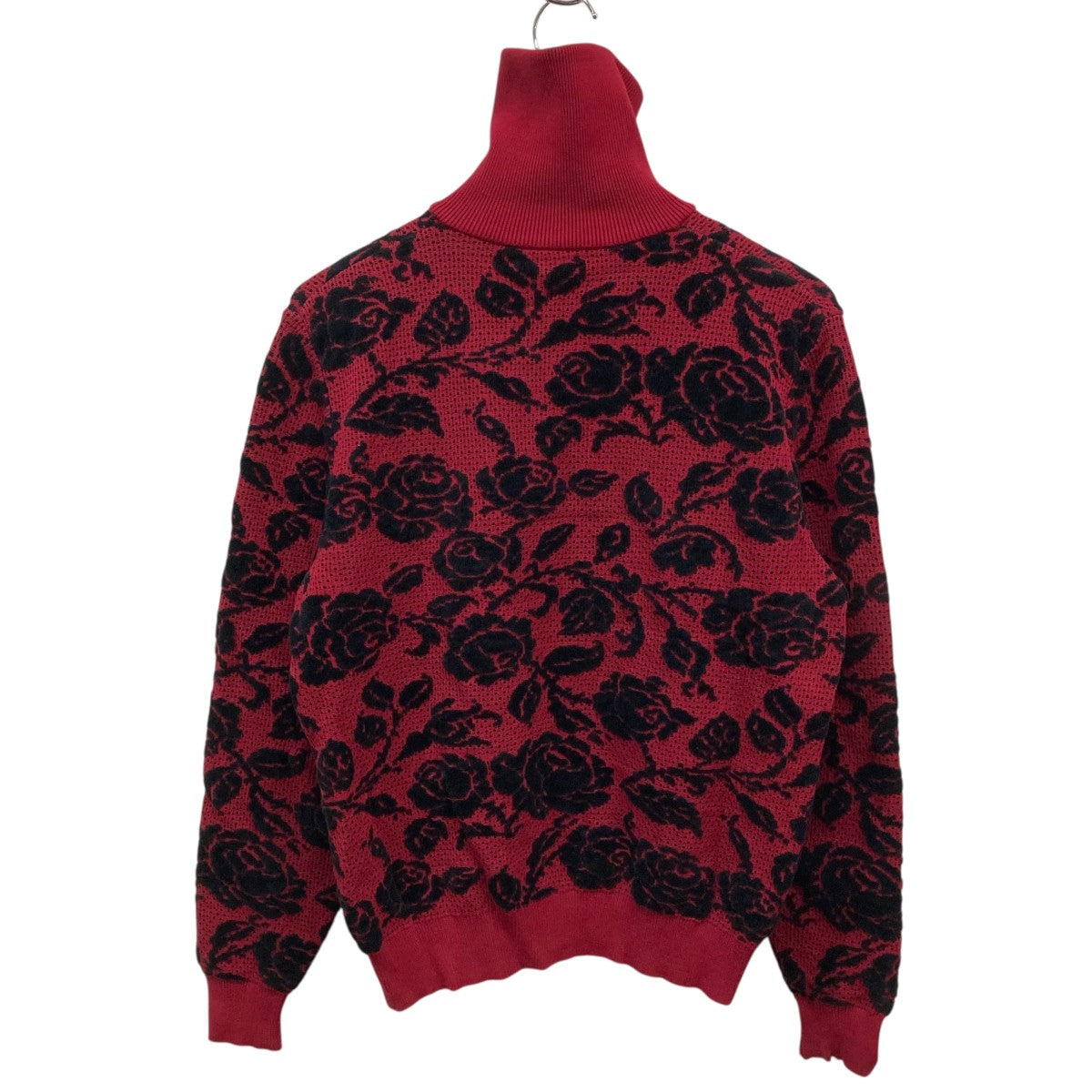 ERNEST W. BAKER ジップ ニットポロ ブラック サイズ48 ERNEST W．BAKER(アーネスト ダブル ベイカー) ROSE JACQUARD