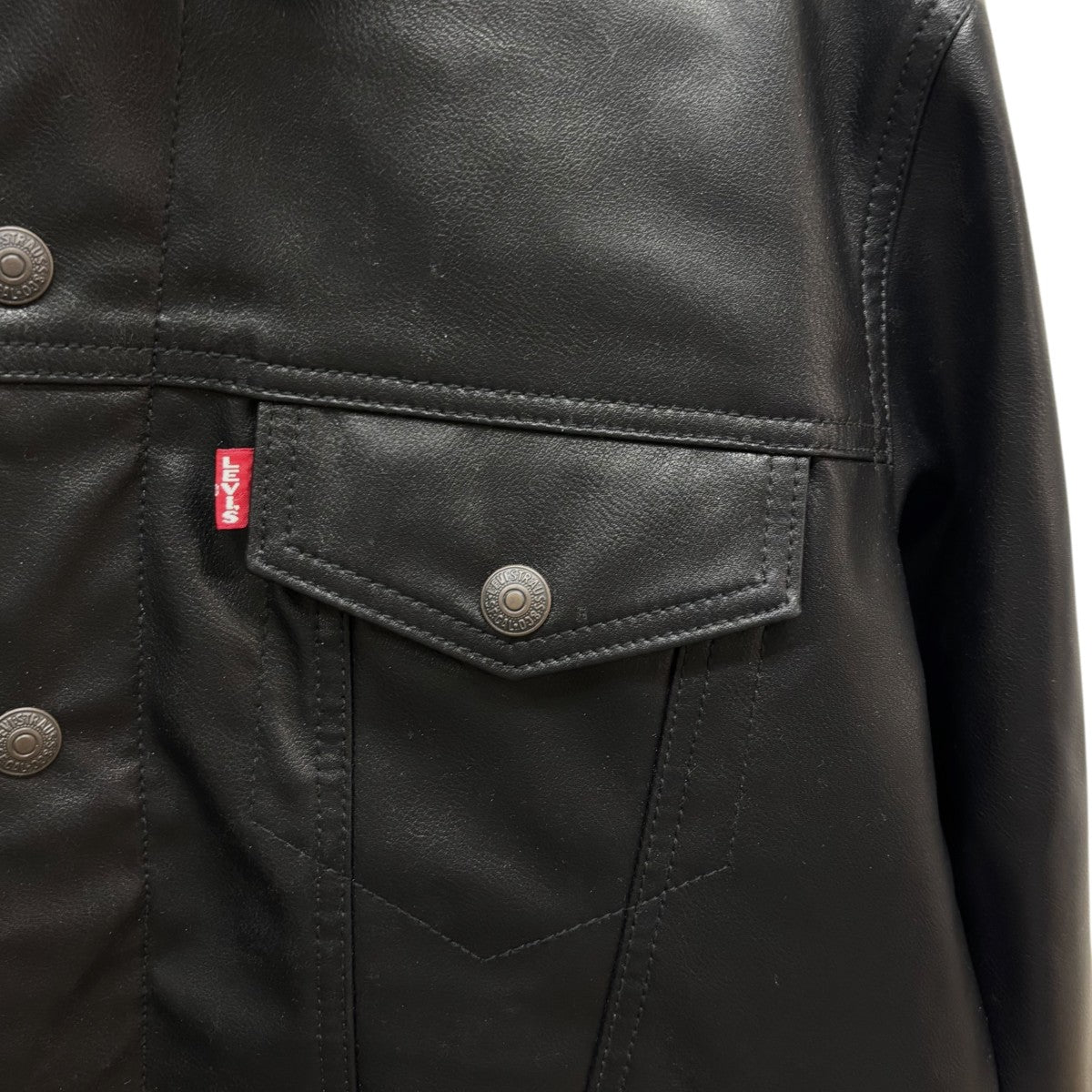 LEVI’S PReMIUM フェイクレザートラッカーブルゾンレザージャケットPC9-A5019-0000 古着・中古-5枚目のアイテム画像