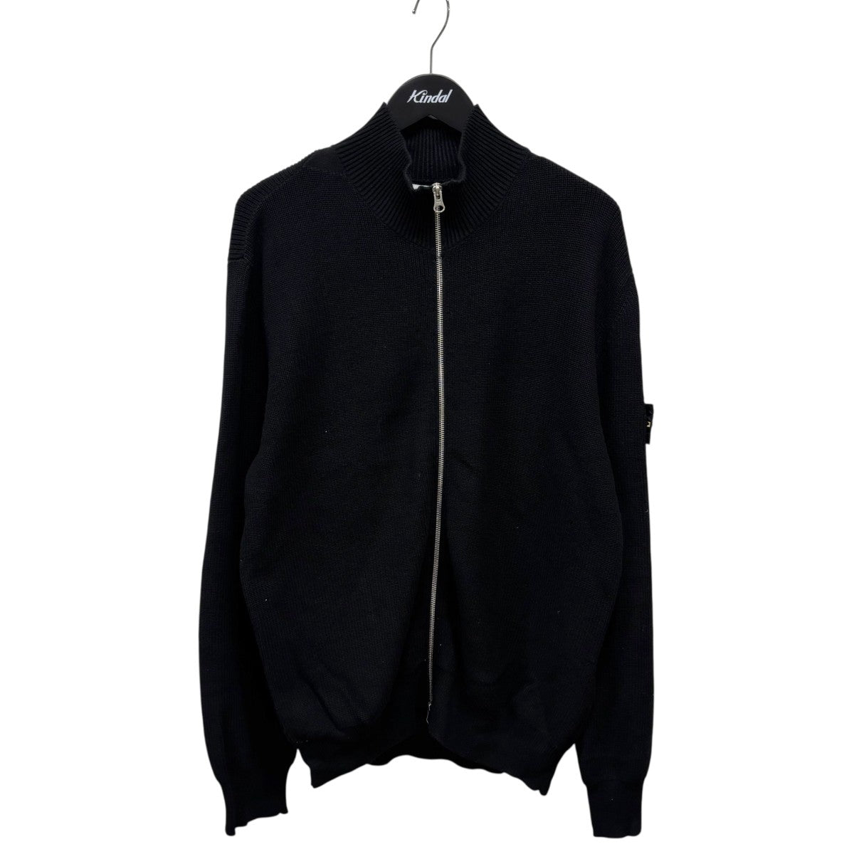 ストーンアイランド ジップアップニット カーディガン ブラック S STONE ISLAND - 【ラスト1点】 Zip Knit Cardigan Lambs Wool