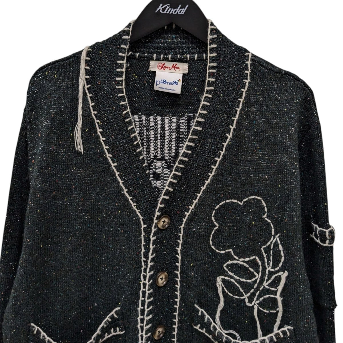 SYUMAN．×PLATEAU STUDIO floral cardiganニットカーディガン