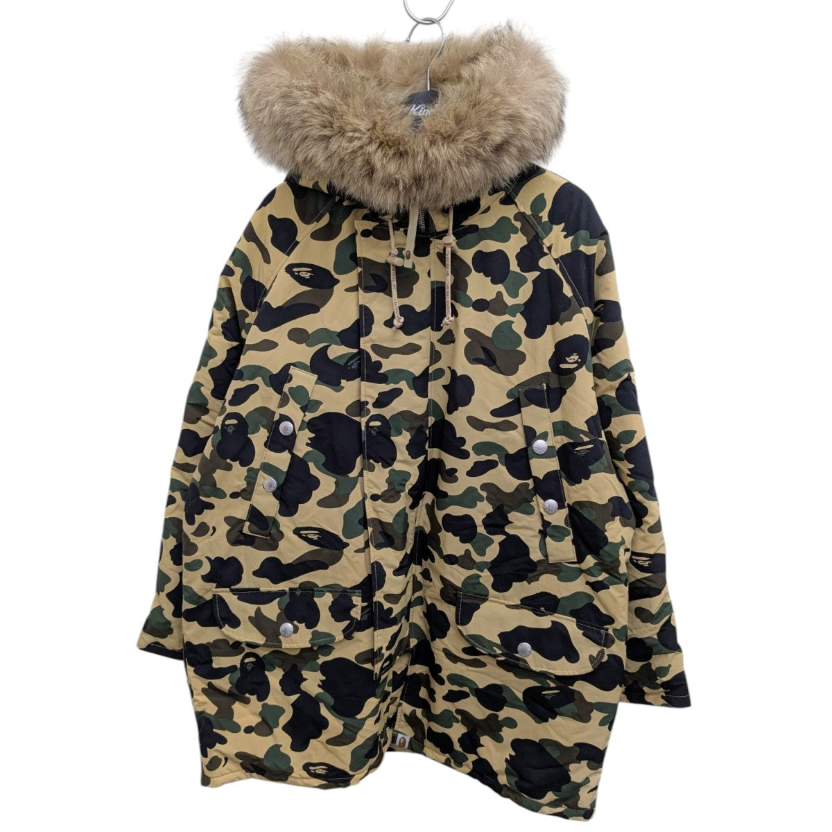 希少 BAPE 1ST CAMO N-3B ダウン ファー カモフラ ア ベイシング エイプ A BATHING APE 1st CAMO FUR DOWN 1st カモ