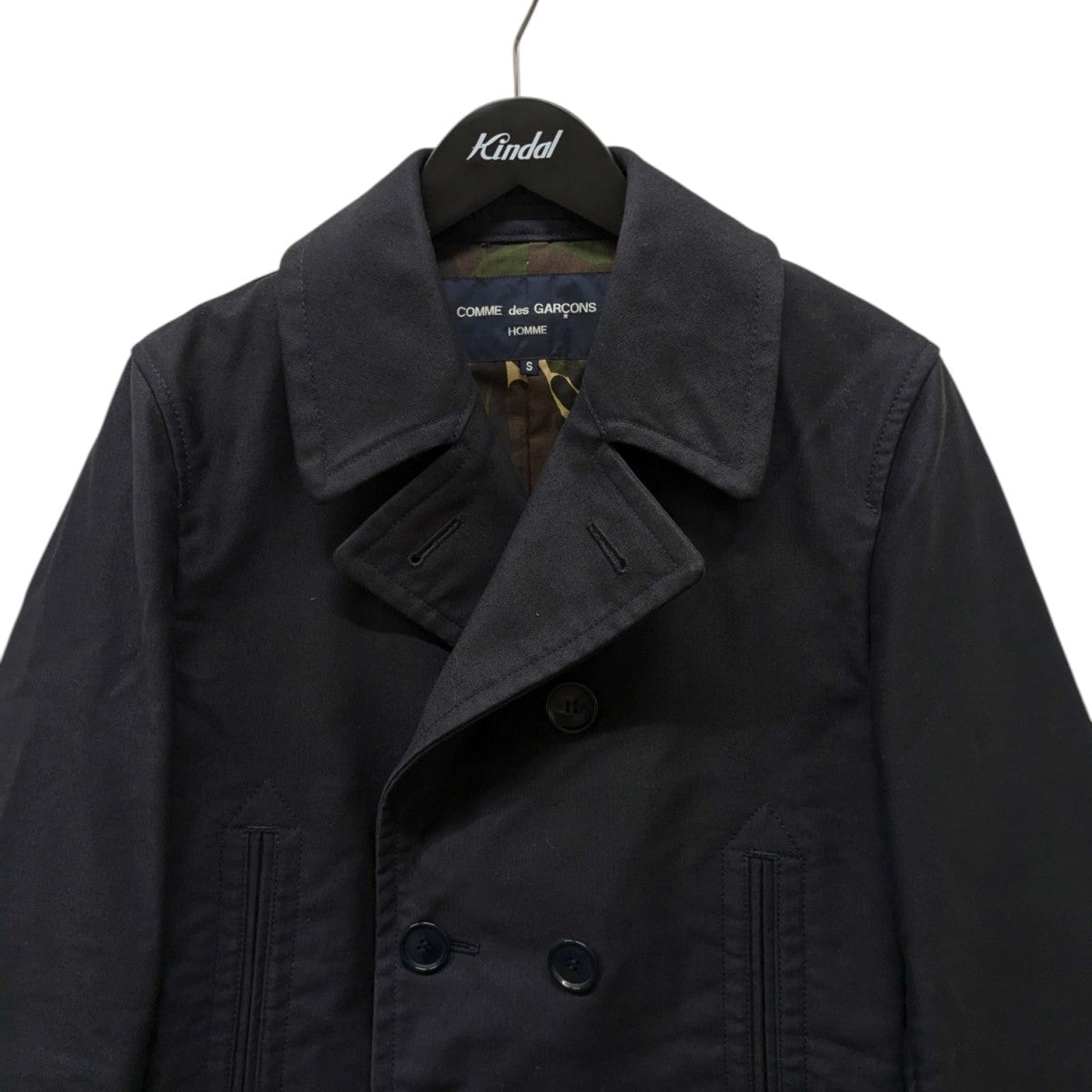 超希少✨ コムデギャルソンオム チェスターコート ネイビー 濃紺 M ベルト付き 中古・古着通販】COMME des GARCONS HOMME DEUX