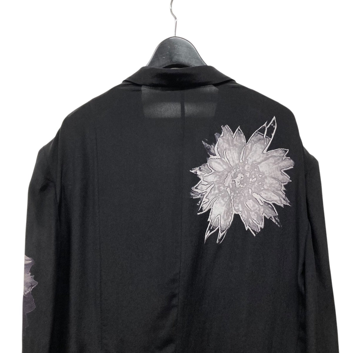 YOHJI YAMAMOTO(ヨウジヤマモト) WHITE FLOWER PRINT SLIT