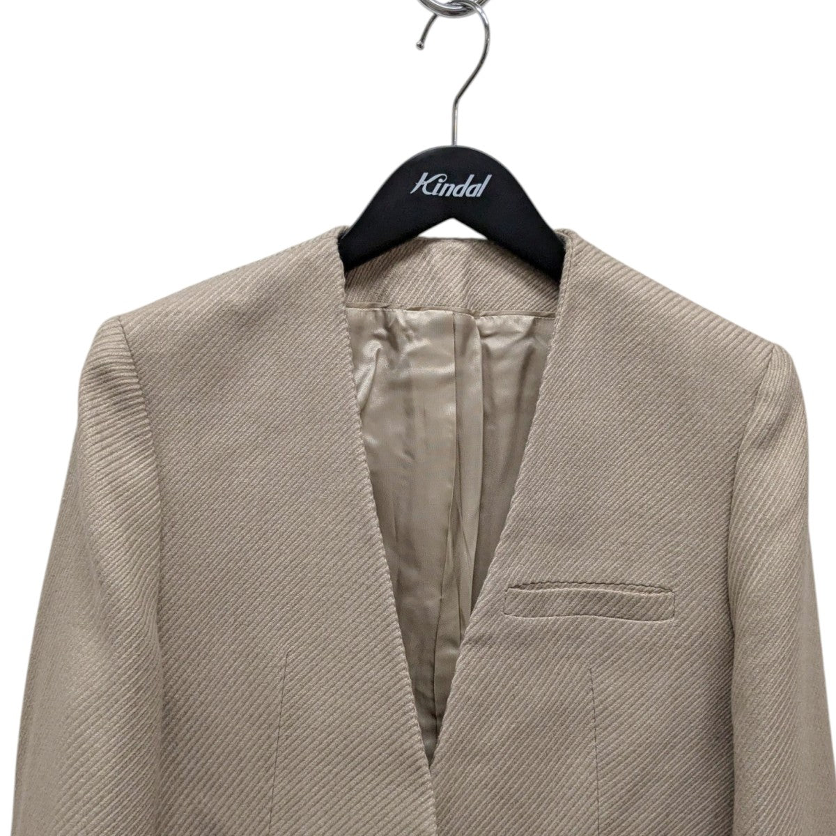 toteme JUMBO TWILL BLAZERノーカラージャケット214-113-700 古着・中古-3枚目のアイテム画像