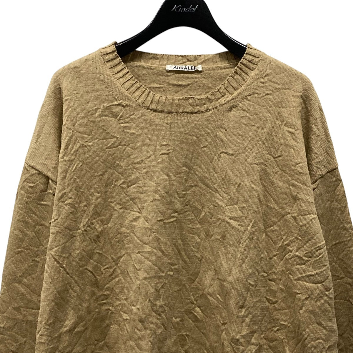 AURALEE(オーラリー) WRINKLED DRY COTTON KNIT P Oクルーネックニット