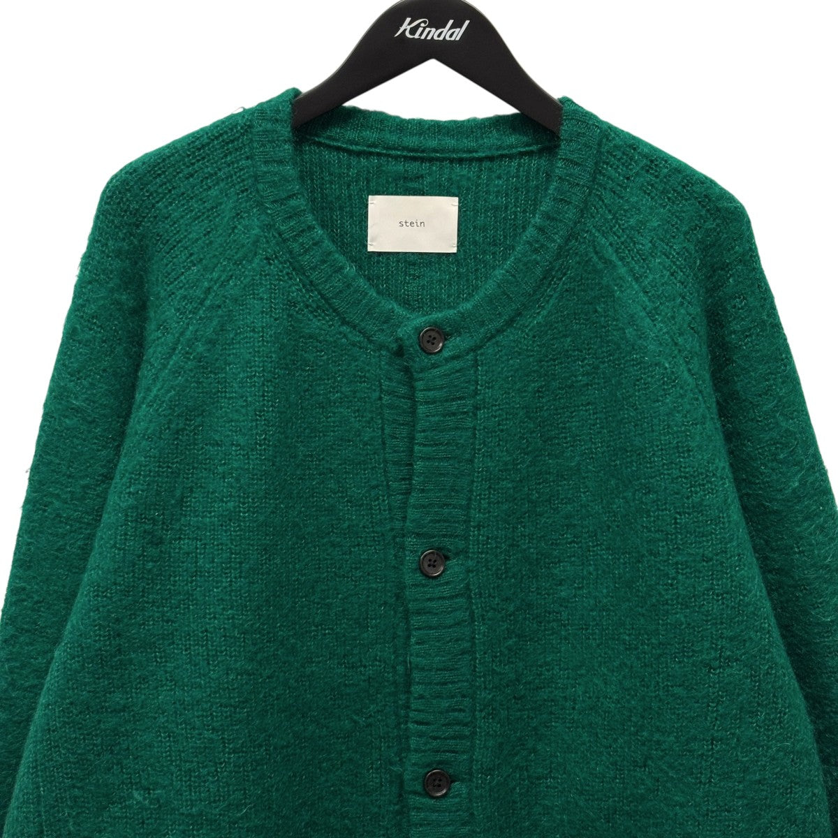 stein(シュタイン)/KID MOHAIR CARDIGAN/Green stein GREEN EXTRA FINE KID MOHAIR CARDIGAN