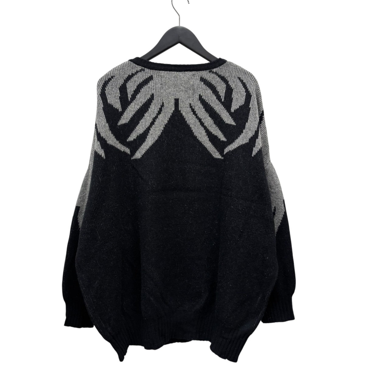 【新品タグ付】レース襟付きダークグレー ニット DAIRIKU(ダイリク) 23SSLeopard Pullover KnitVネックニット23SS