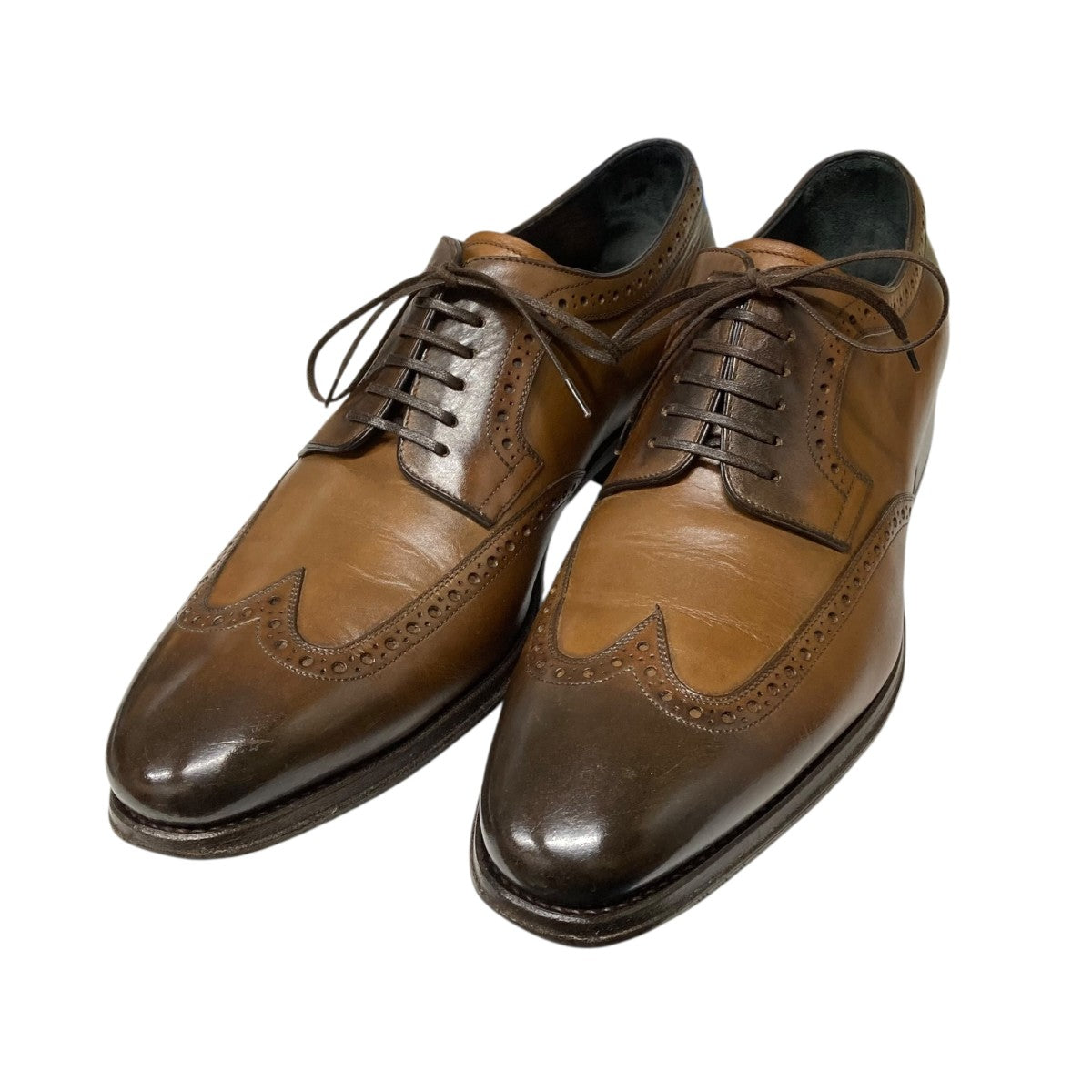 Salvatore Ferragamo ウイングチップレザーシューズJD 5449 古着・中古-1枚目のアイテム画像