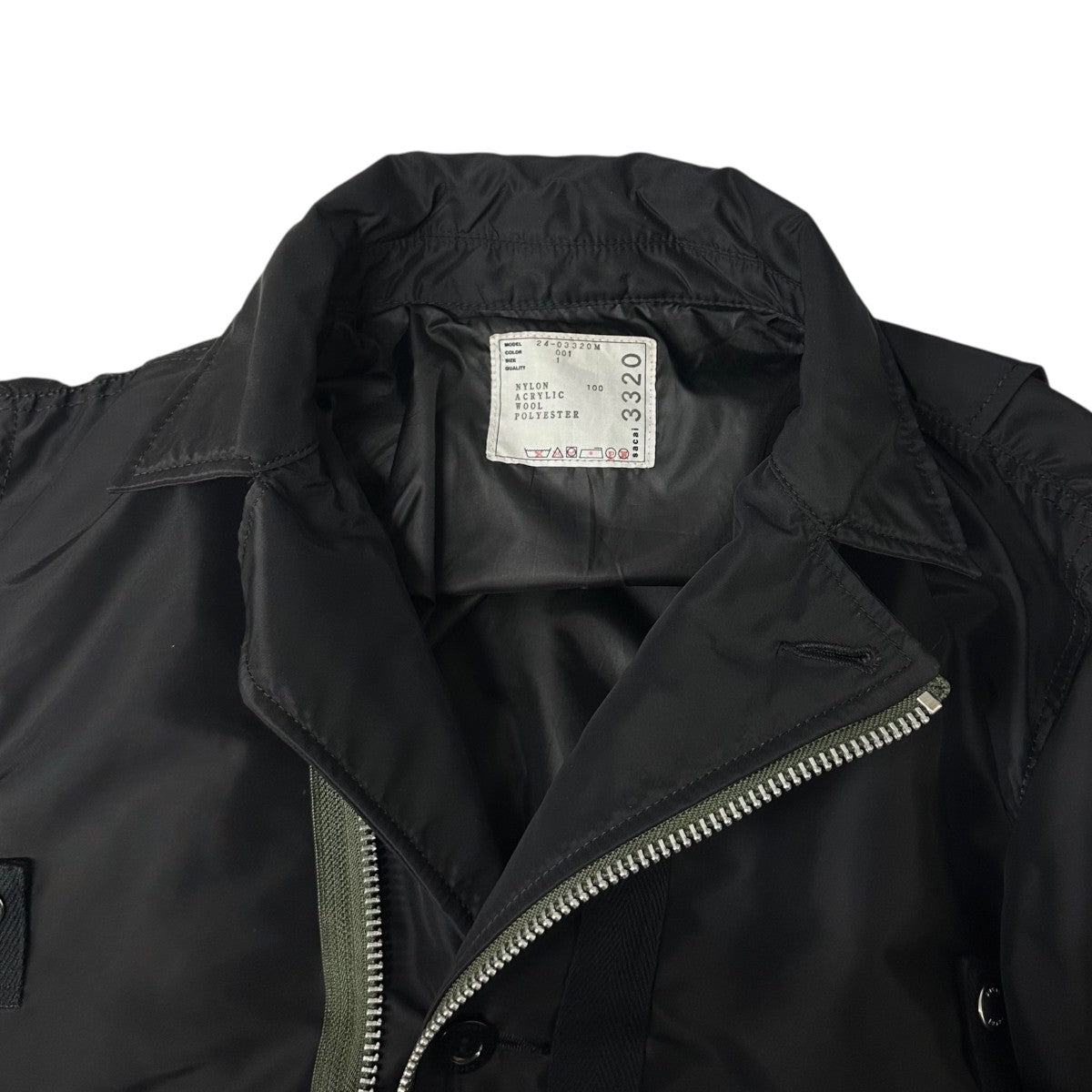 sacai(サカイ) コントラストトリム ボンバージャケット中綿ジャケット