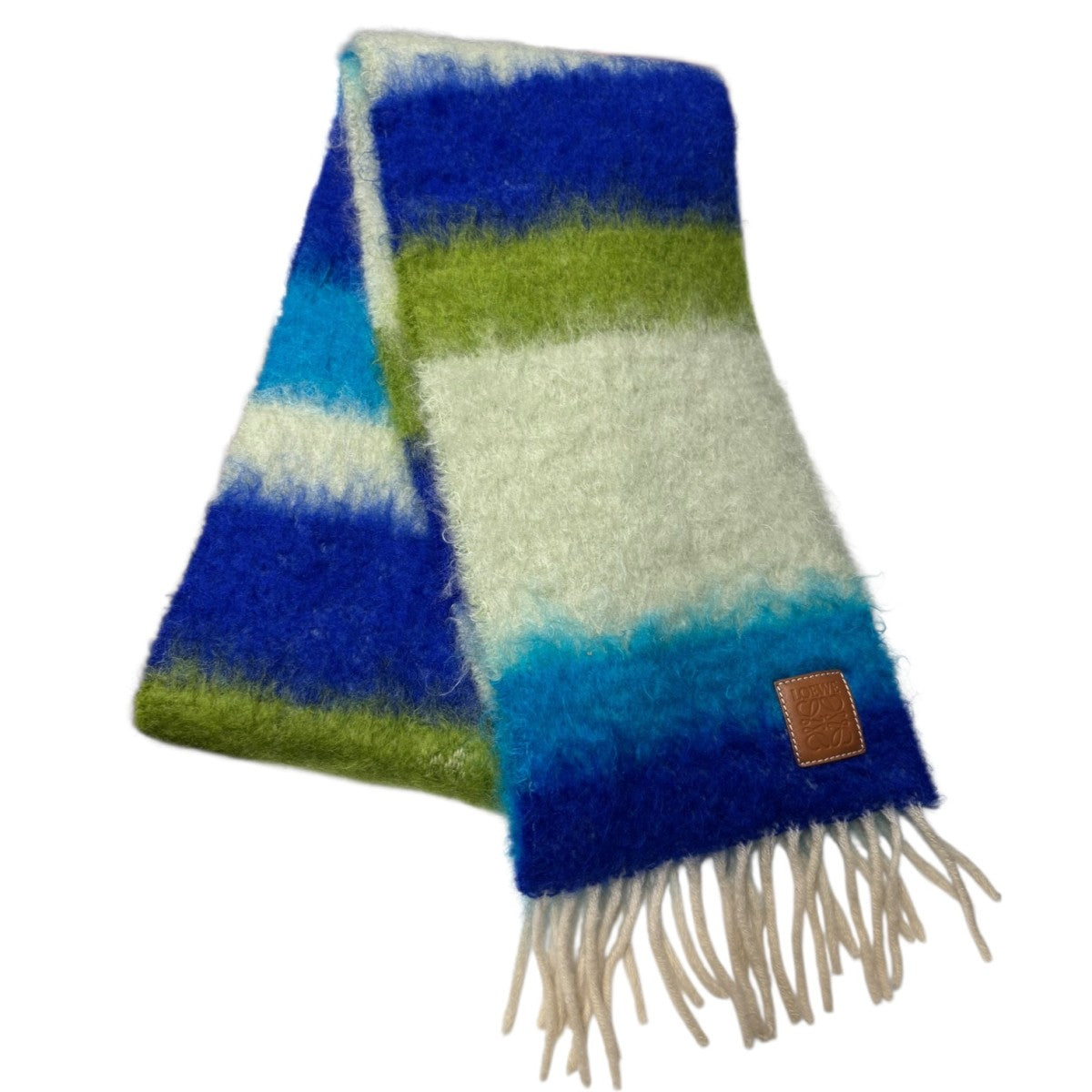 LOEWE ロエベ マフラー 美品 LOEWE 美品 ロエベ ウール＆カシミヤ バイカラー スカーフ