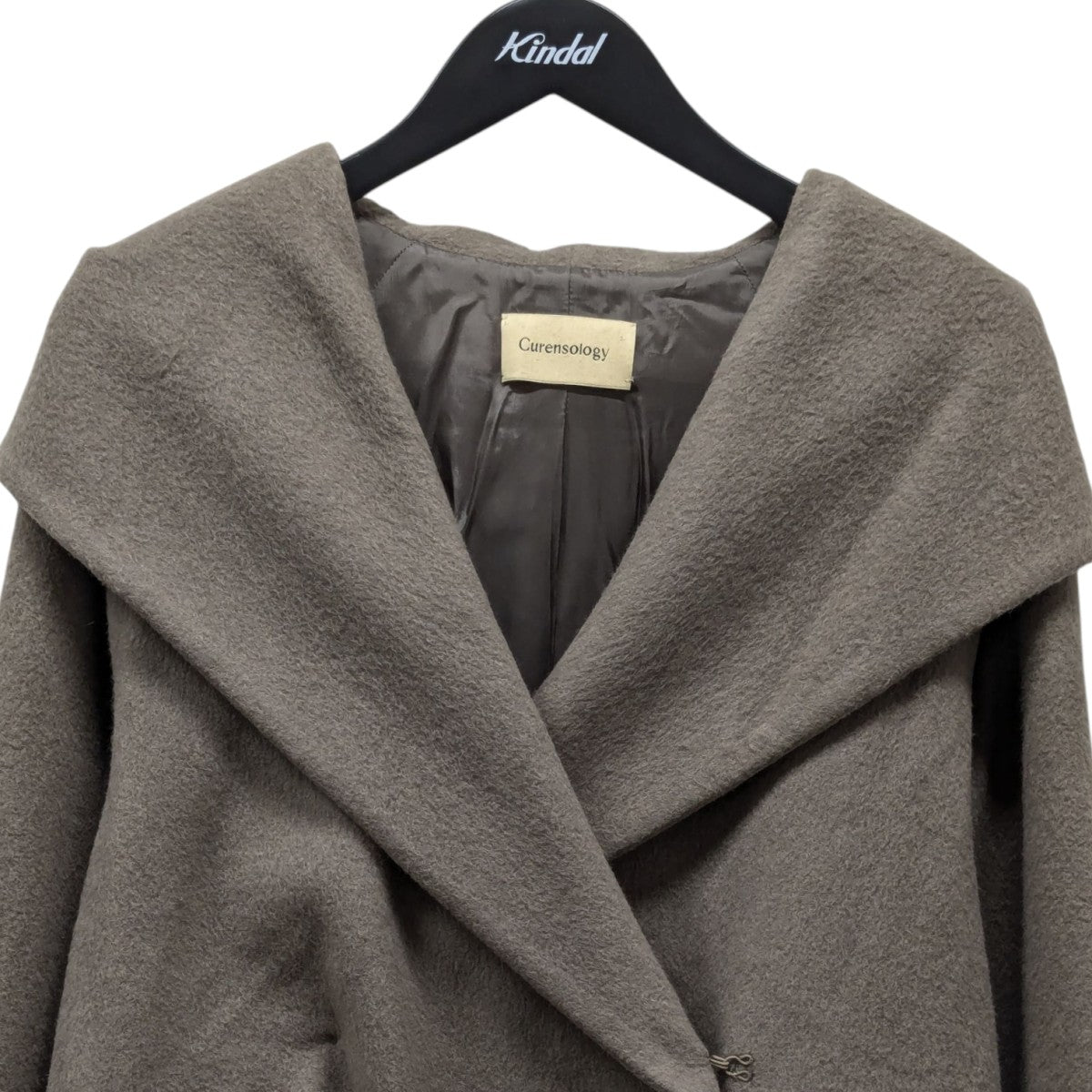 極美品✨カレンソロジー アンゴラシャギーコート ロングコート グレージュ Curensology（カレンソロジー）の「Curensology(カレンソロジー