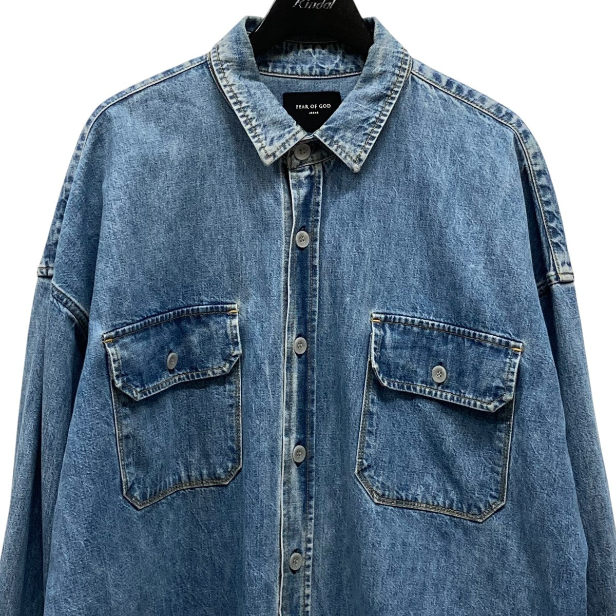 FEAR OF GOD DENIM OVERSIZED SHデニムシャツFEA-5C-17-DFLN-BL 古着・中古-3枚目のアイテム画像