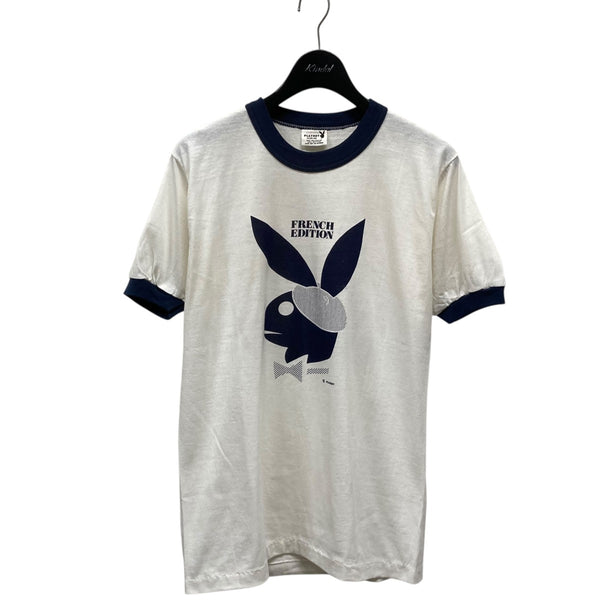 PLAY BOY 70S PLAYBOY半袖カットソー アイボリー×ネイビー サイズ M