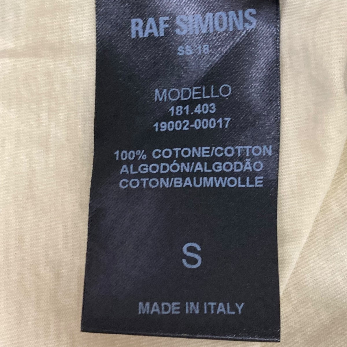 RAF SIMONS(ラフシモンズ) 18SSNEW ORDER 権力の美学