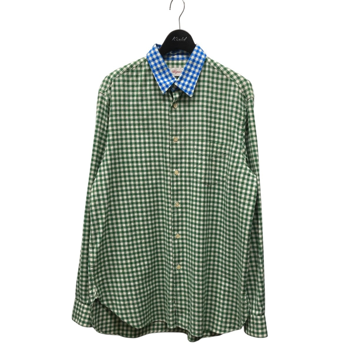 Alguien(アルギエン) チェックシャツ グリーン×ブルー×ホワイト