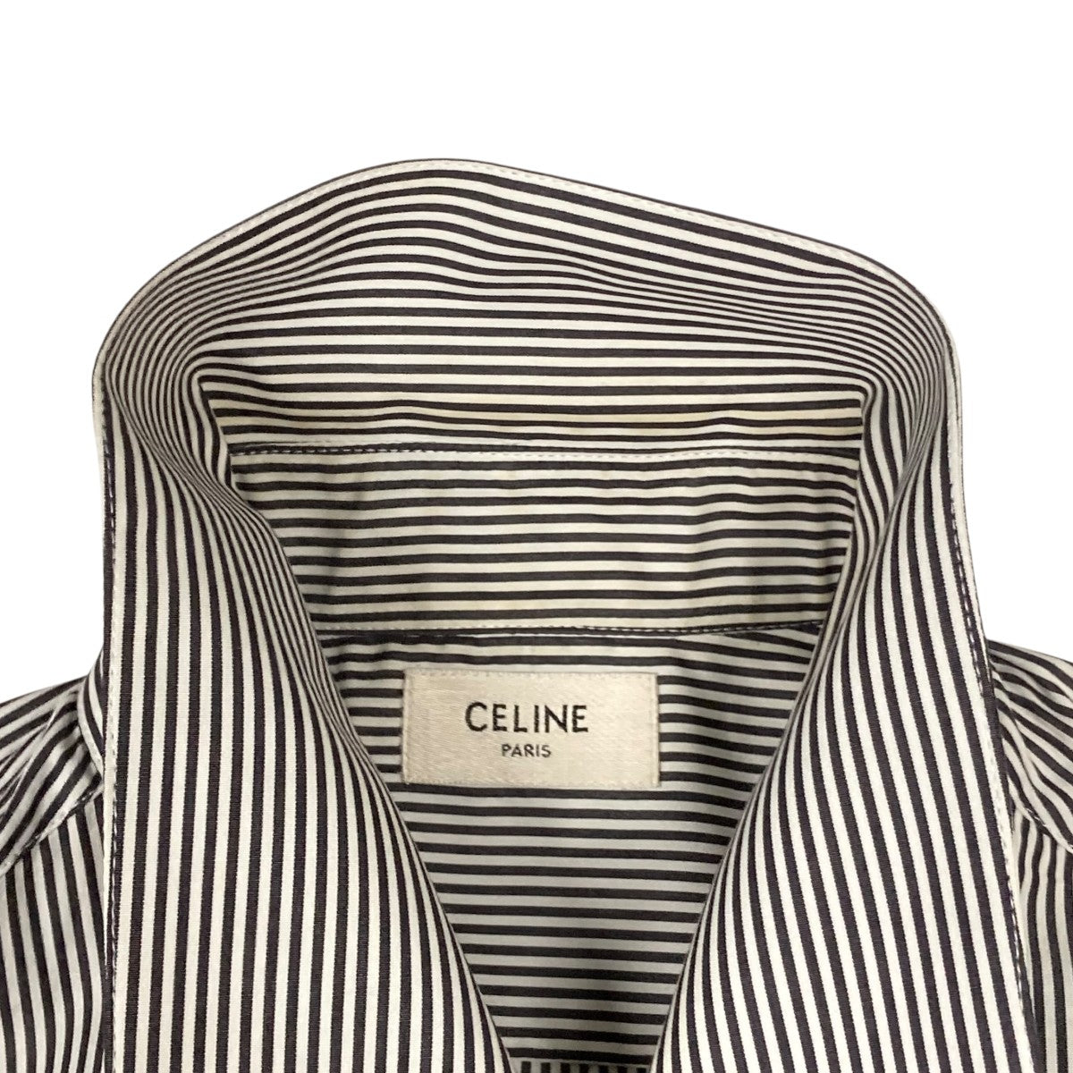 セリーヌ CELINE ストライプシャツ 20FA7912C ブラック×ホワイト サイズ：37 CELINE(セリーヌ) ストライプシャツ20FA7912C 20FA7912C
