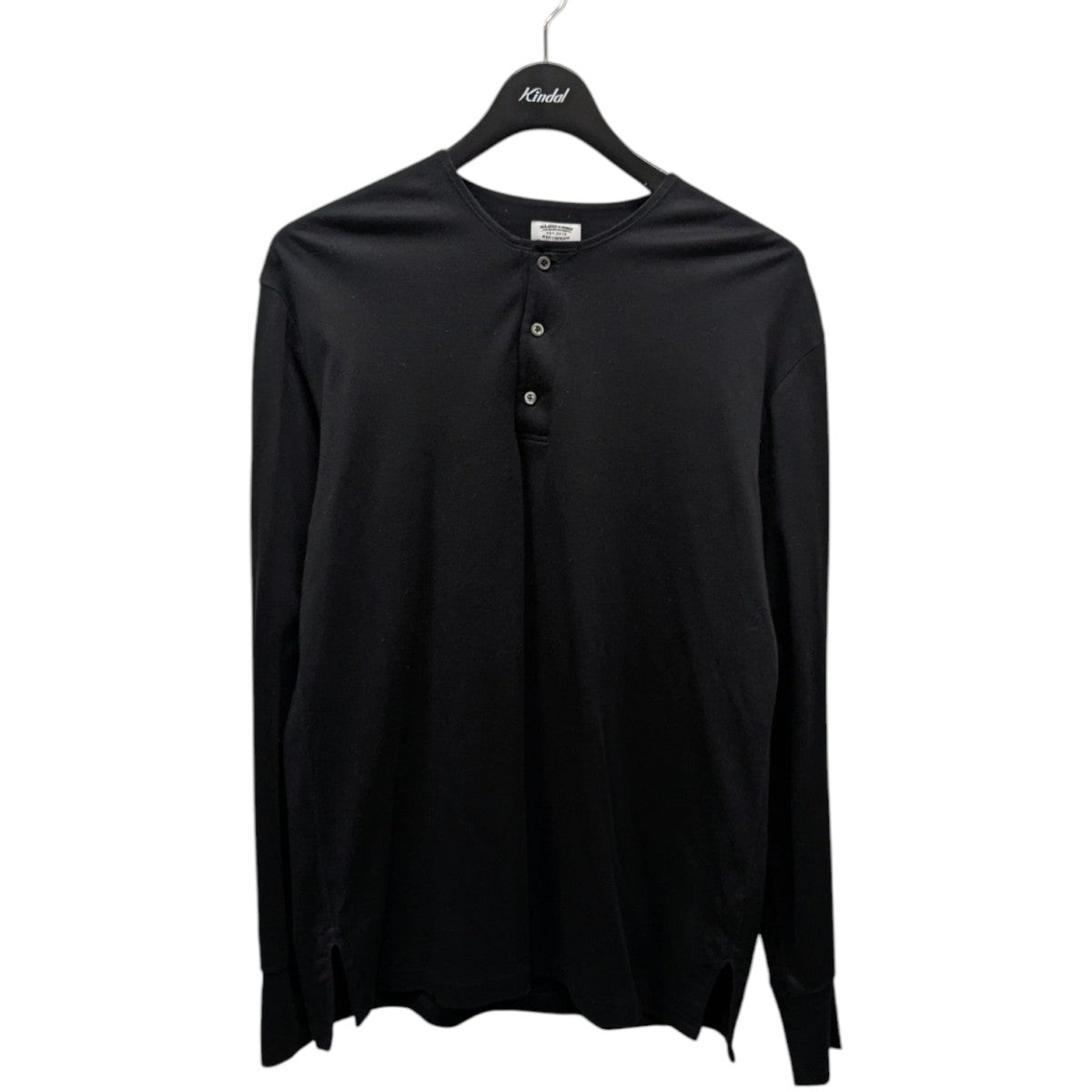 ドルモア　アイスコットンヘンリーネックカットソーS黒　定価約3万円 Men's organic cotton knit crew｜スリードッツ オフィシャル