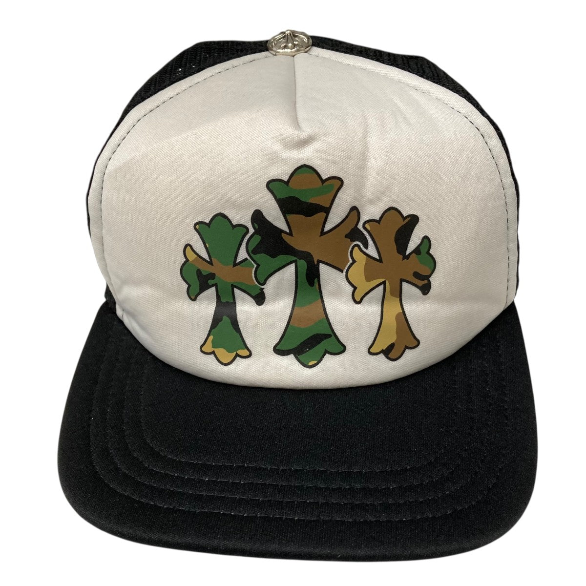 CHROME HEARTS レザーパッチ BSフレアボタン ニットキャップ CHROME HEARTS(クロムハーツ) BSフレアコンチョボタンレザーパッチ