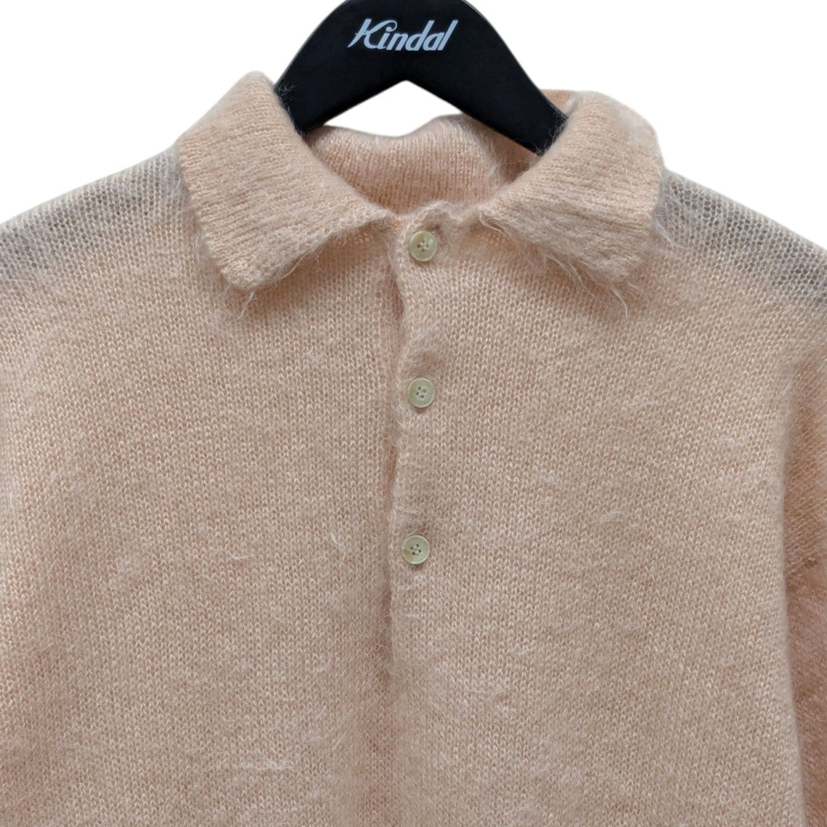 AURALEE(オーラリー) BRUSHED SUPER KID MOHAIR KNIT POLOニット