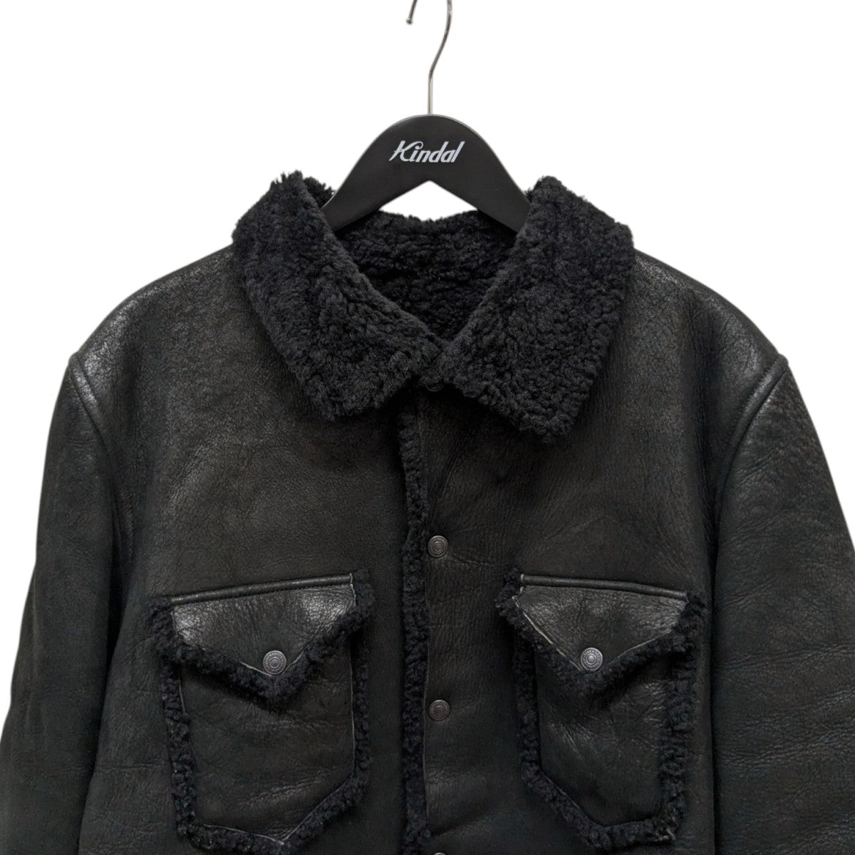 【美品】yohji yamamoto ムートン ボア ジャケット　羊革レザー　黒 美品】yohji yamamoto ムートン ボア ジャケット 羊革レザー 黒 - メルカリ