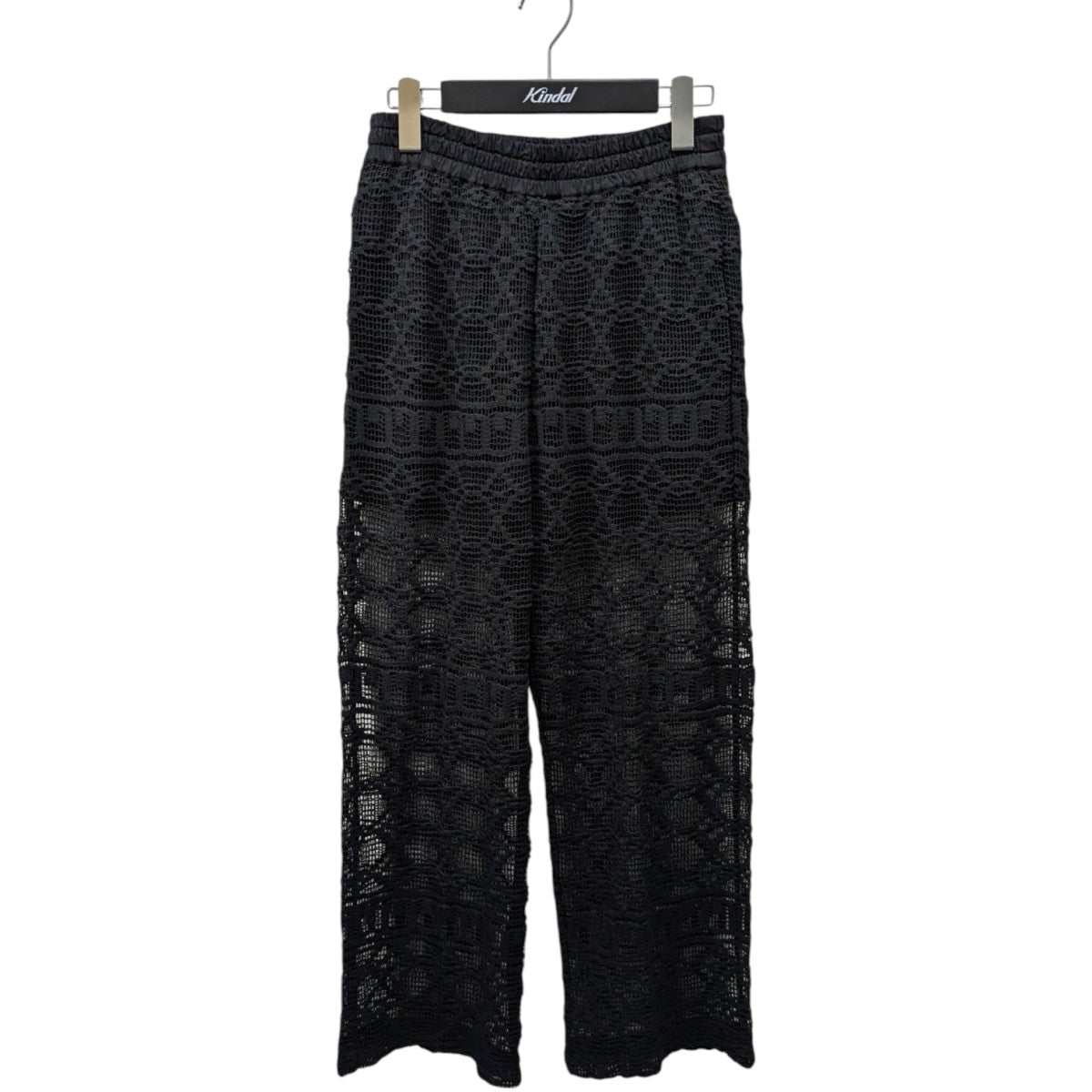 サラマリカ ブラック レース 編み込み ワイドパンツ S 2024 sara mallika(サラマリカ) Geometric Lace Relax Pantsパンツ