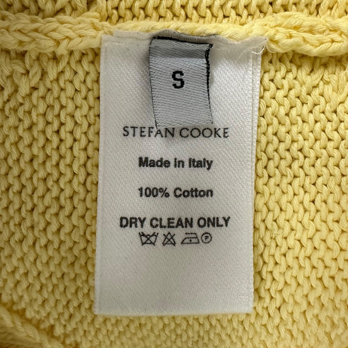 Stefan Cooke ステファンクック　ニット　スラッシュ　白　黄色 Stefan Cooke ステファンクックニットスラッシュ白黄色