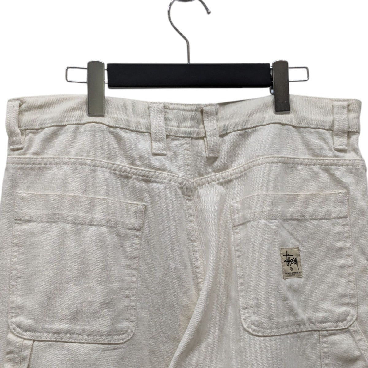 stussy ダブルニーデニムパンツ　ホワイト stussy(ステューシー) ダブルニーデニムパンツ ブラック サイズ
