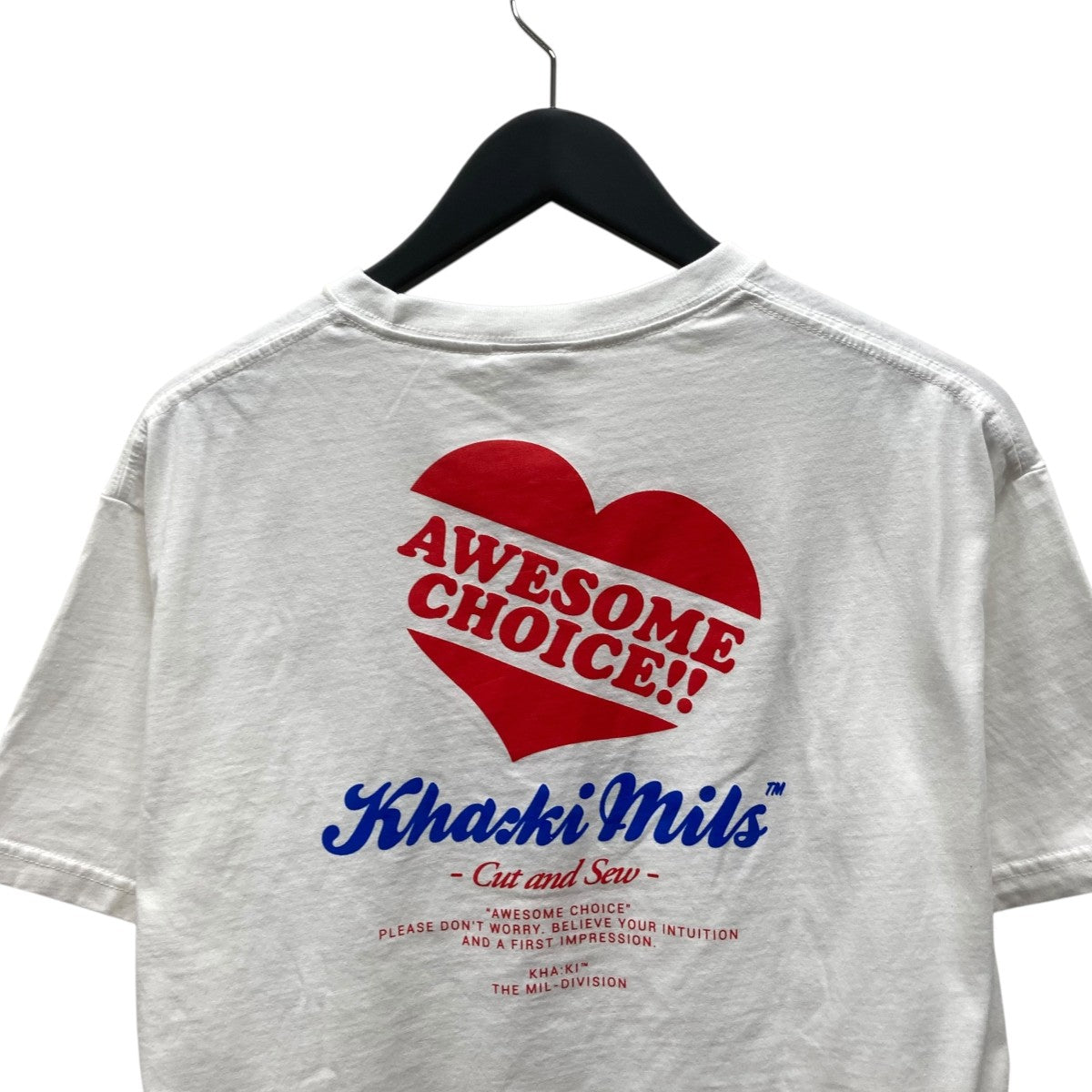 カーキ kha：ki AWESOME CHICE 半袖Tシャツ MIL24SCS3417 ホワイト サイズ：Free kha：ki(カーキ) AWESOME CHICE半袖TシャツMIL24SCS3417