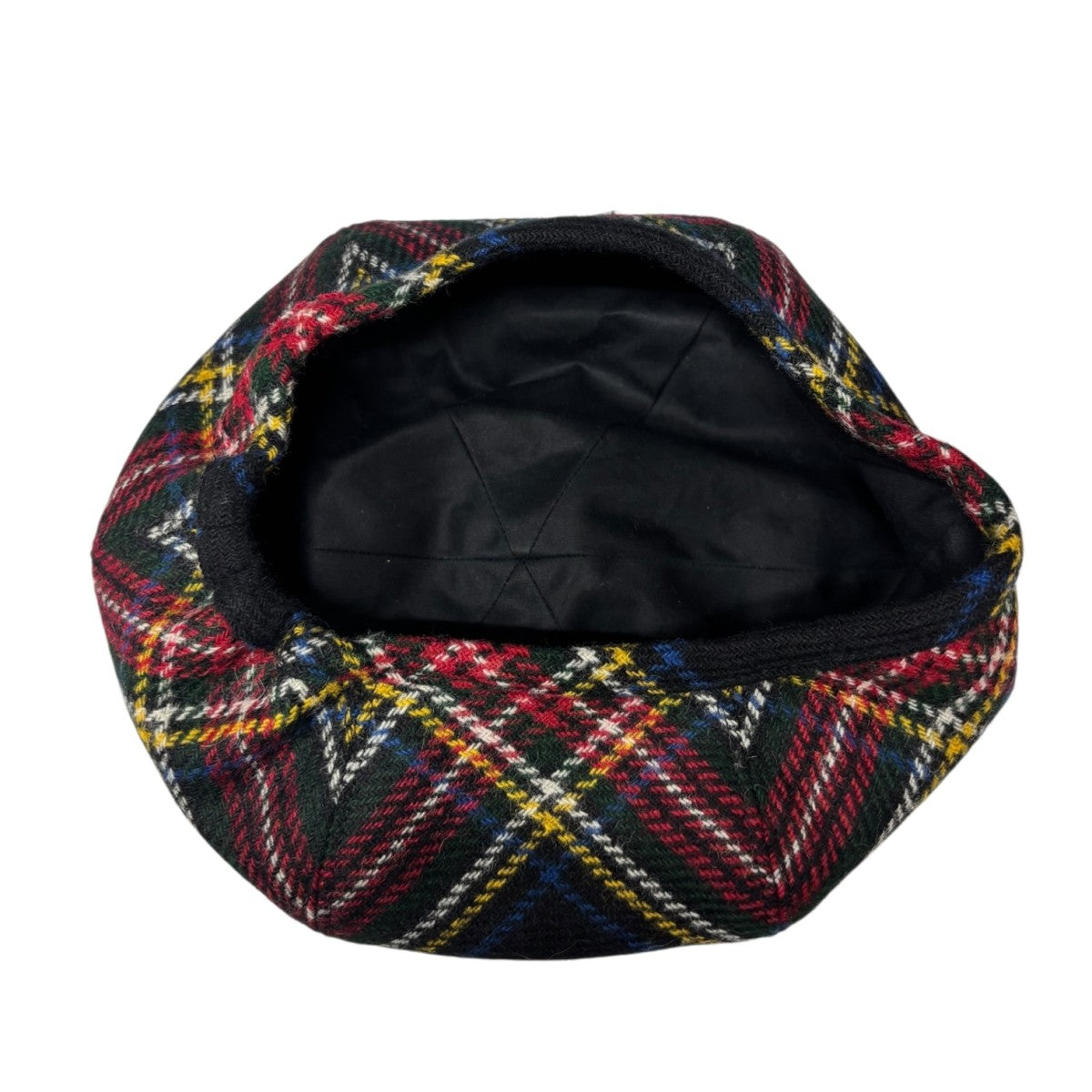 MIU MIU(ミュウミュウ) チェック レザーパッチロゴベレー帽 レッド