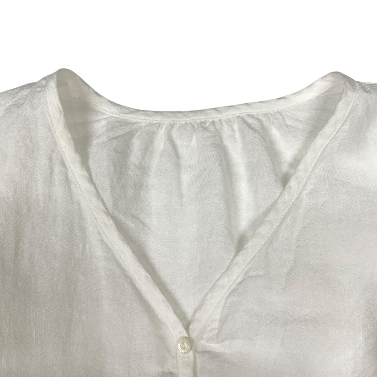 ネストローブ nest Robe 25SS リネンレーススリーブ 半袖ブラウス 01252-1145 ホワイト サイズ：F nest Robe(ネストローブ) 25SSリネンレーススリーブ半袖ブラウス