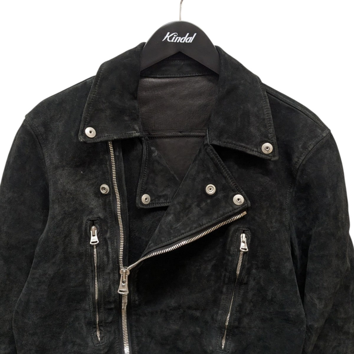 ISAMU KATAYAMA BACKLASH LTG DOUBLE BREASTED JACKET REVERSE CALF OBJECT DYEDレザージャケット1878-06 古着・中古-3枚目のアイテム画像