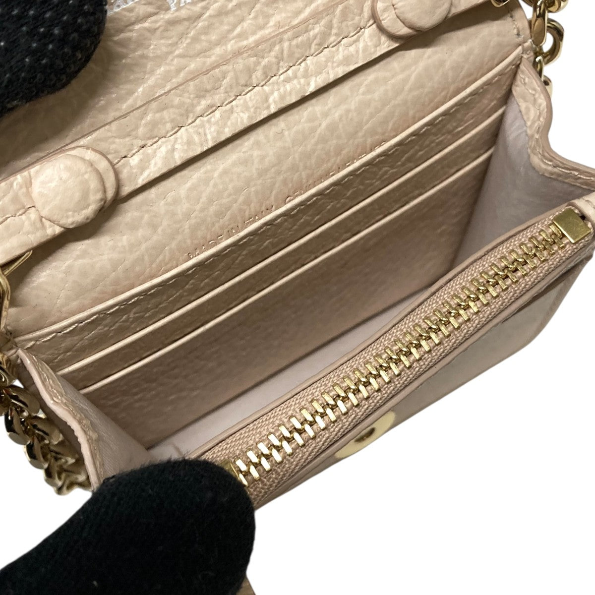 Maison Margiela チェーンウォレットバッグ　ツイード　ベージュ Maison Margiela チェーン ウォレット