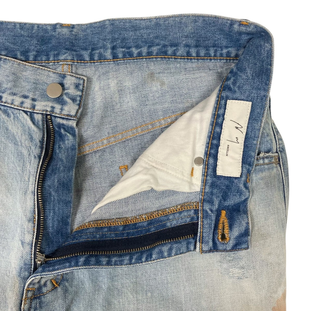 ANCELLM(アンセルム) DEMAGE SELVEDGE STRAIGHT 5P DENIM PANTS