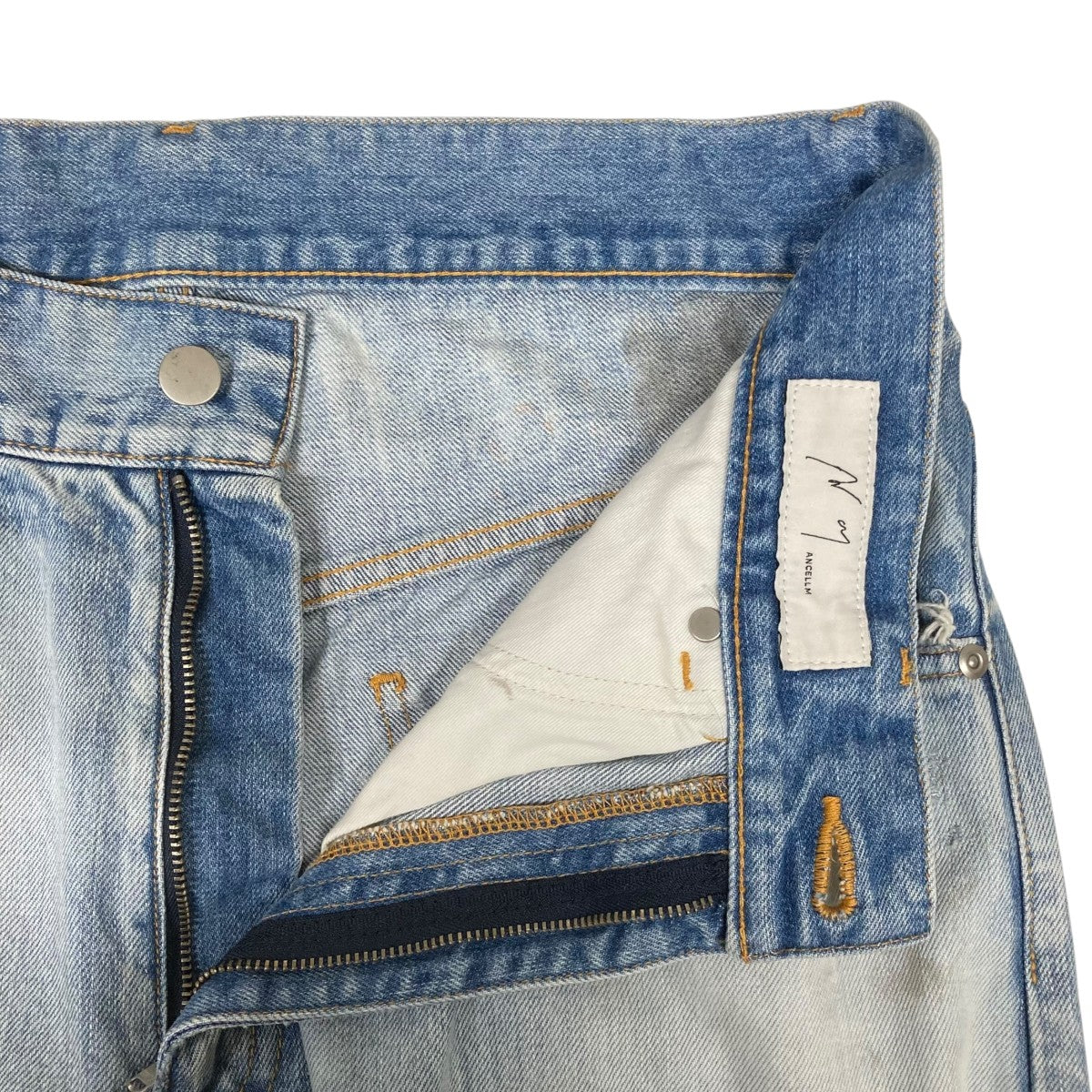 ANCELLM(アンセルム) DAMAGE SELVEDGE DENIM STRAIGHT 5P PANTS
