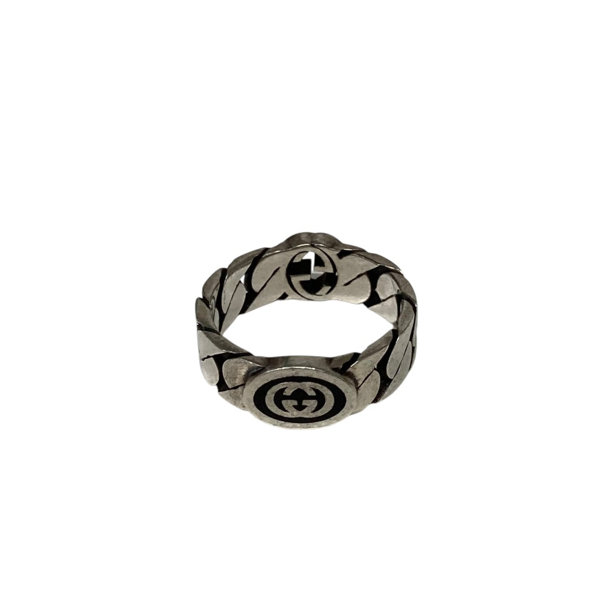 【美品】146 GUCCI リング　ロゴ　プレート　シルバー　12号 美品】146 GUCCI リング ロゴ プレート シルバー 12号 - メルカリ