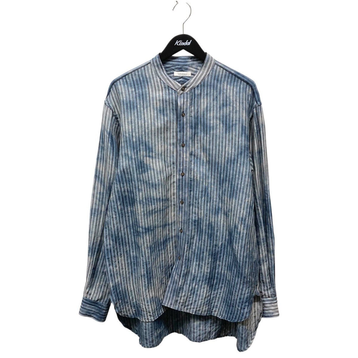 calmlence(カームレンス) Band Collar Shirt Dobby Stripe Dyed