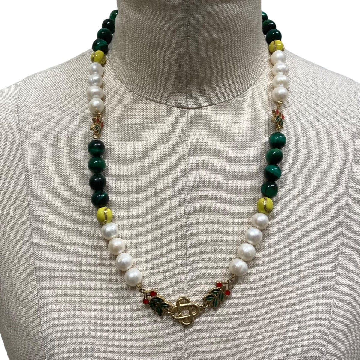 CASABLANCA(カサブランカ) パールネックレス グリーン×ホワイト