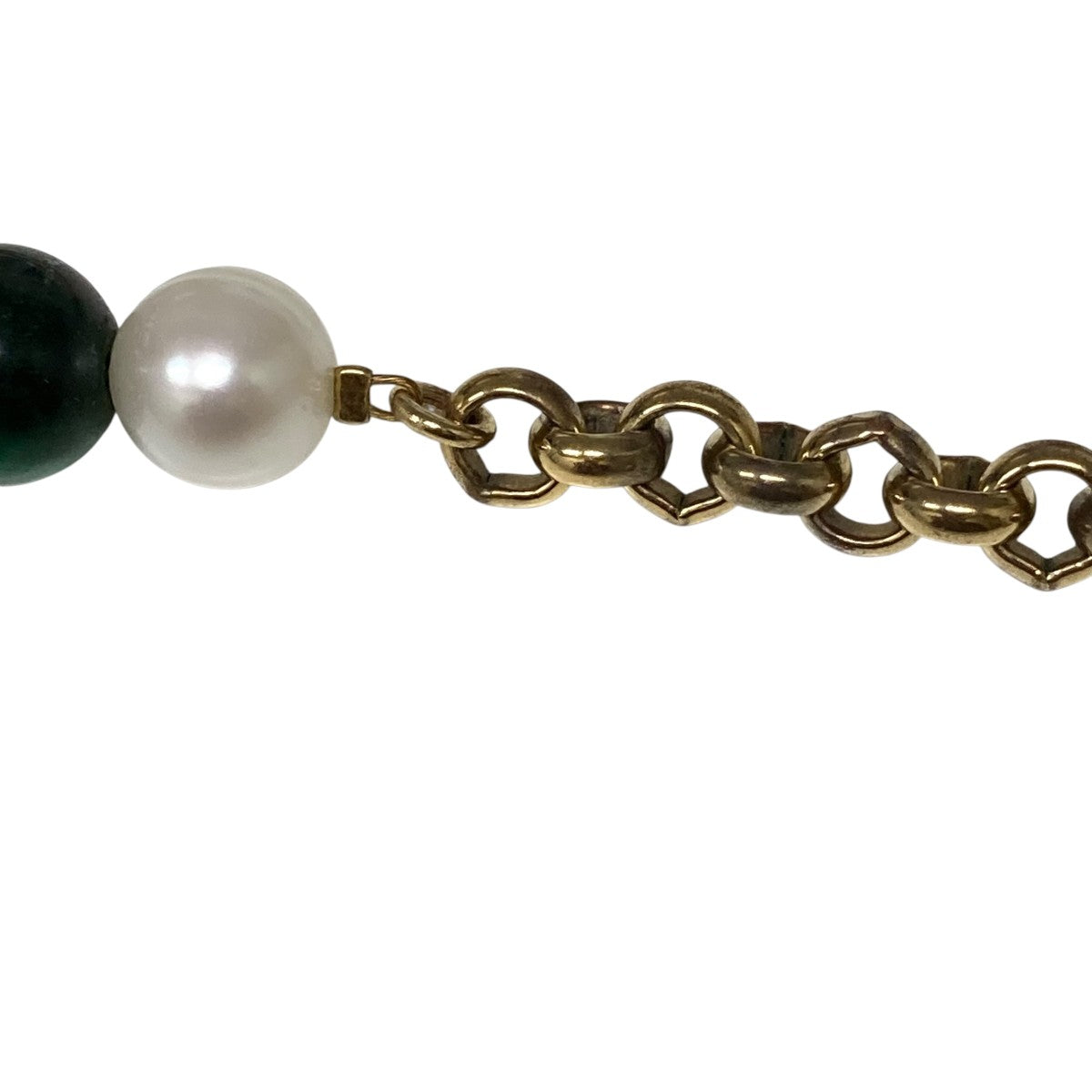 CASABLANCA(カサブランカ) パールネックレス グリーン×ホワイト