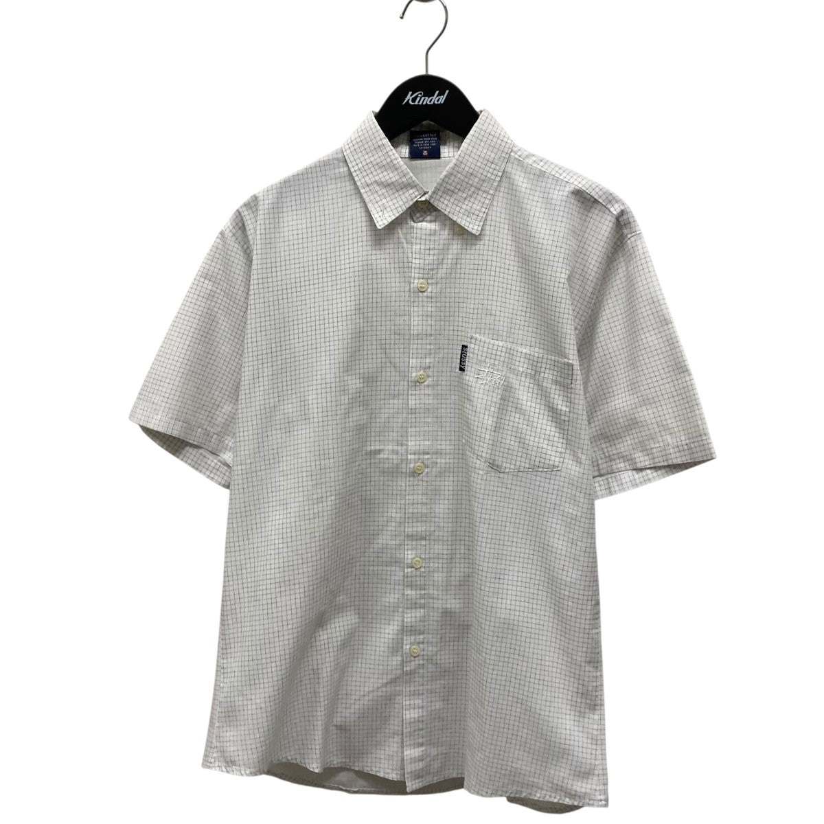stussy 短丈 ネルシャツ city boy stussy(ステューシー) 紺タグチェック半袖シャツ28629 28629