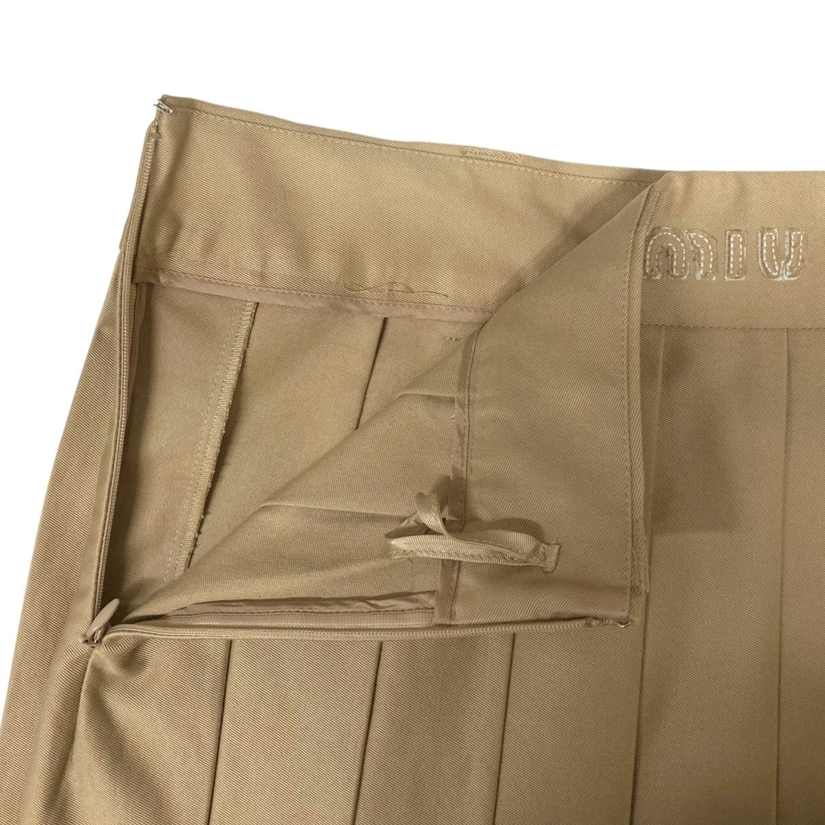 MIU MIU(ミュウミュウ) CHINO MIDI SKIRTプリーツスカートMG1781