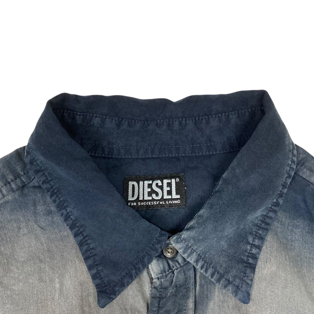 DIESEL　ディーゼル　デニムシャツ　切り替え　ダメージ加工　ライトウォッシュ DIESEL ディーゼル デニムシャツ 切り替え ダメージ加工 ライト